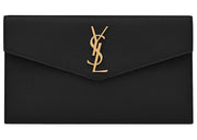 Saint Laurent Uptown Pouch Grain de Poudre Embossed Black