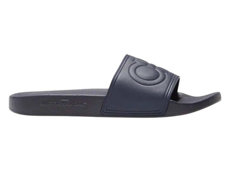 Salvatore Ferragamo Groove 9 Slide Blue Marine