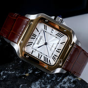 Santeiko White Brown Leather