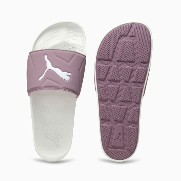 Puma Softridepro Leadpuff Women'S Slides Puma White-Safe Lake-Aqua