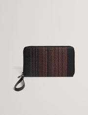 Ted Baker Waliams Striped Woven Leather Ziparound Travel Wallet
