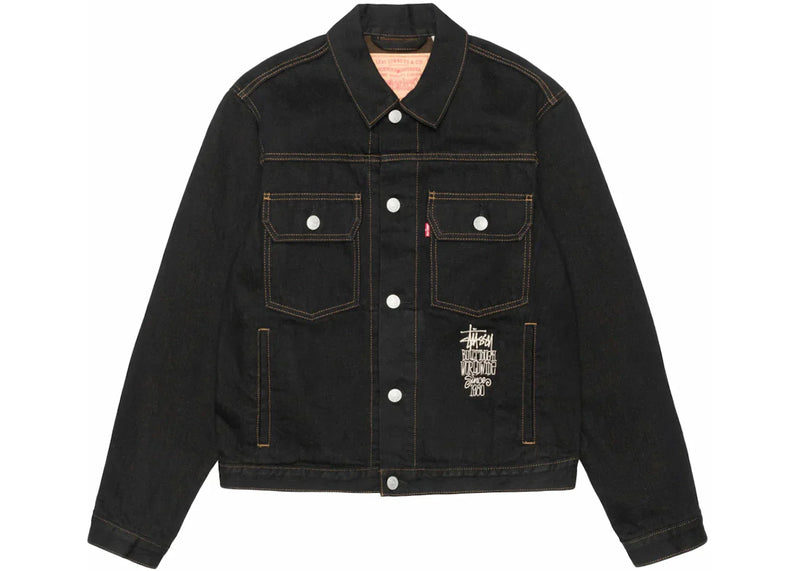 Stussy x Levi'S Crispy Rinse Trucker Jacket Black/Brown