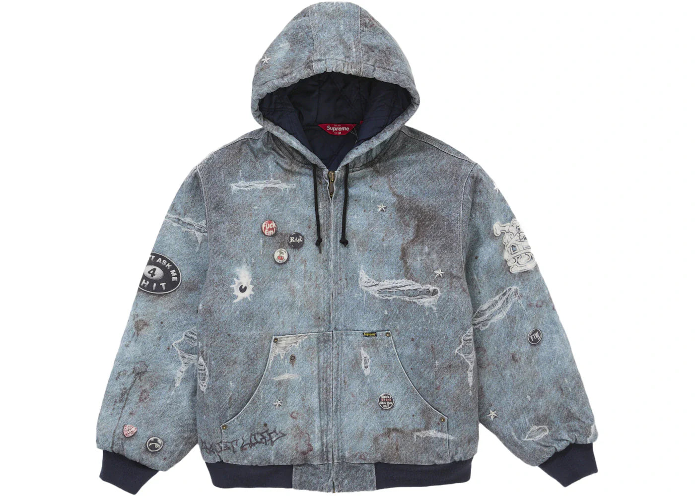 Hjr Trompe L'Oeil Hooded Work Jacket Blue