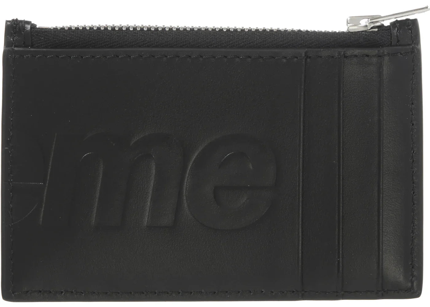Supreme Leather Zip Card Holder Black