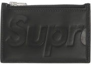 Supreme Leather Zip Card Holder Black
