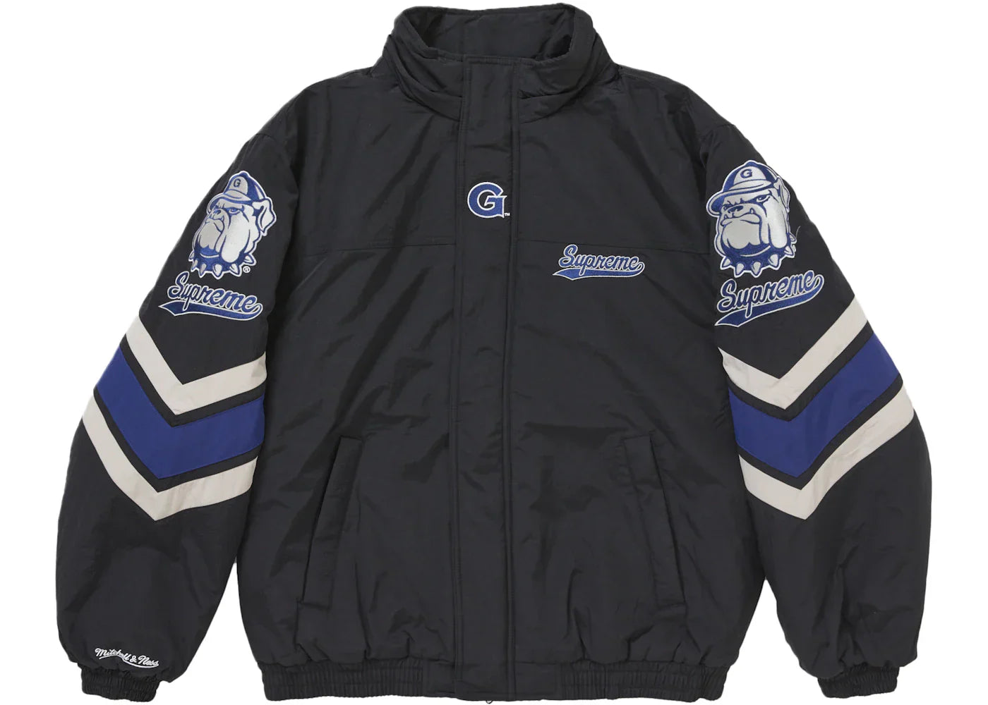 Supreme Mitchell & Ness Ncaa Hooded Stadium Jacket Black