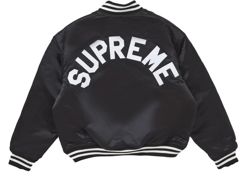 Supreme Mitchell & Ness Satin Varsity Jacket (Fw24) Black