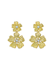 Ted Baker Gold Flower Statement Drop Earrings Women's