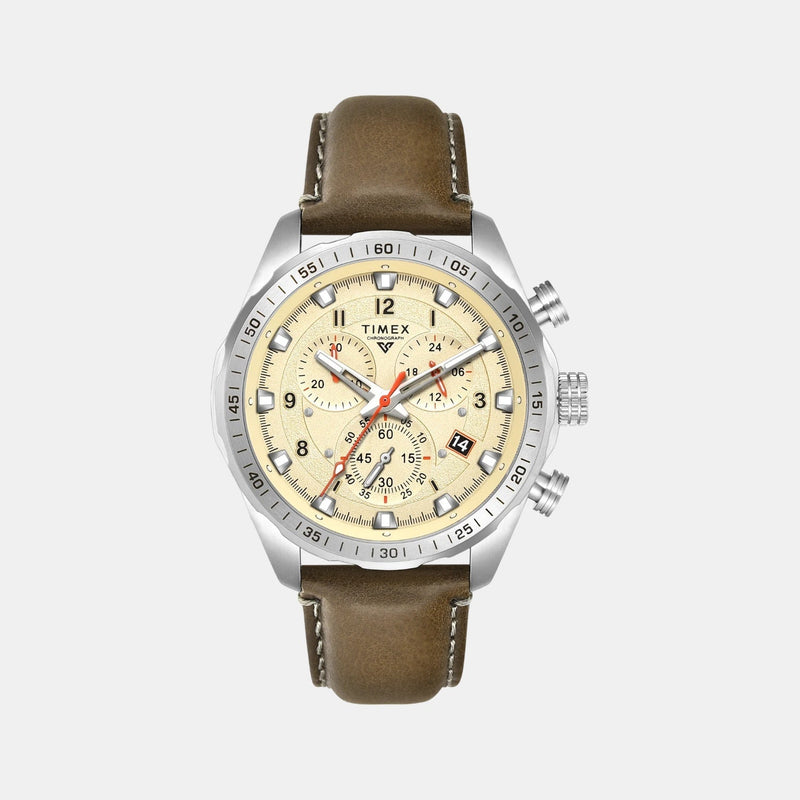Timex Vector Men Quartz Dial Chronograph Leather Watch Tweg26000