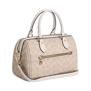 Coach Rowan Satchel Bag In Signature Canvas Signature Canvas-Gold-Sand-Chalk