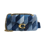 Coach Tabby Shoulder Bag 26 With Patchwork Quilting Denim-Brass-Denim