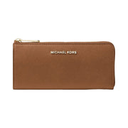 Michael Kors Jet Set Travel Large Saffiano Leather Quarter-Zip Wallet Luggage