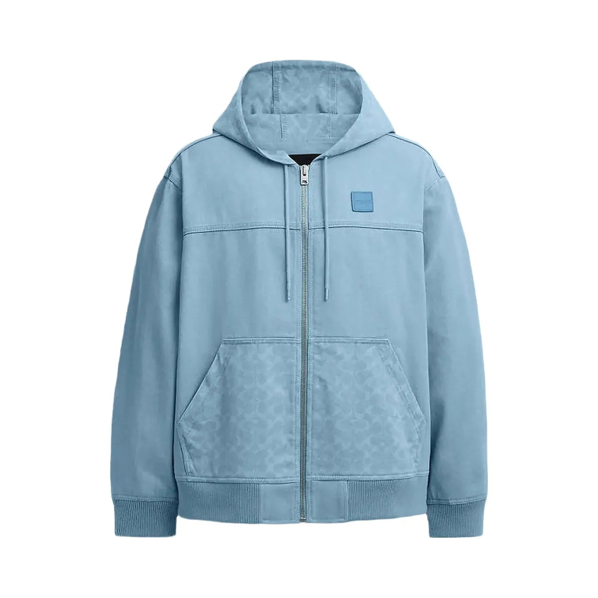 Coach Denim Hooded Zip Jacket Mountain Spring