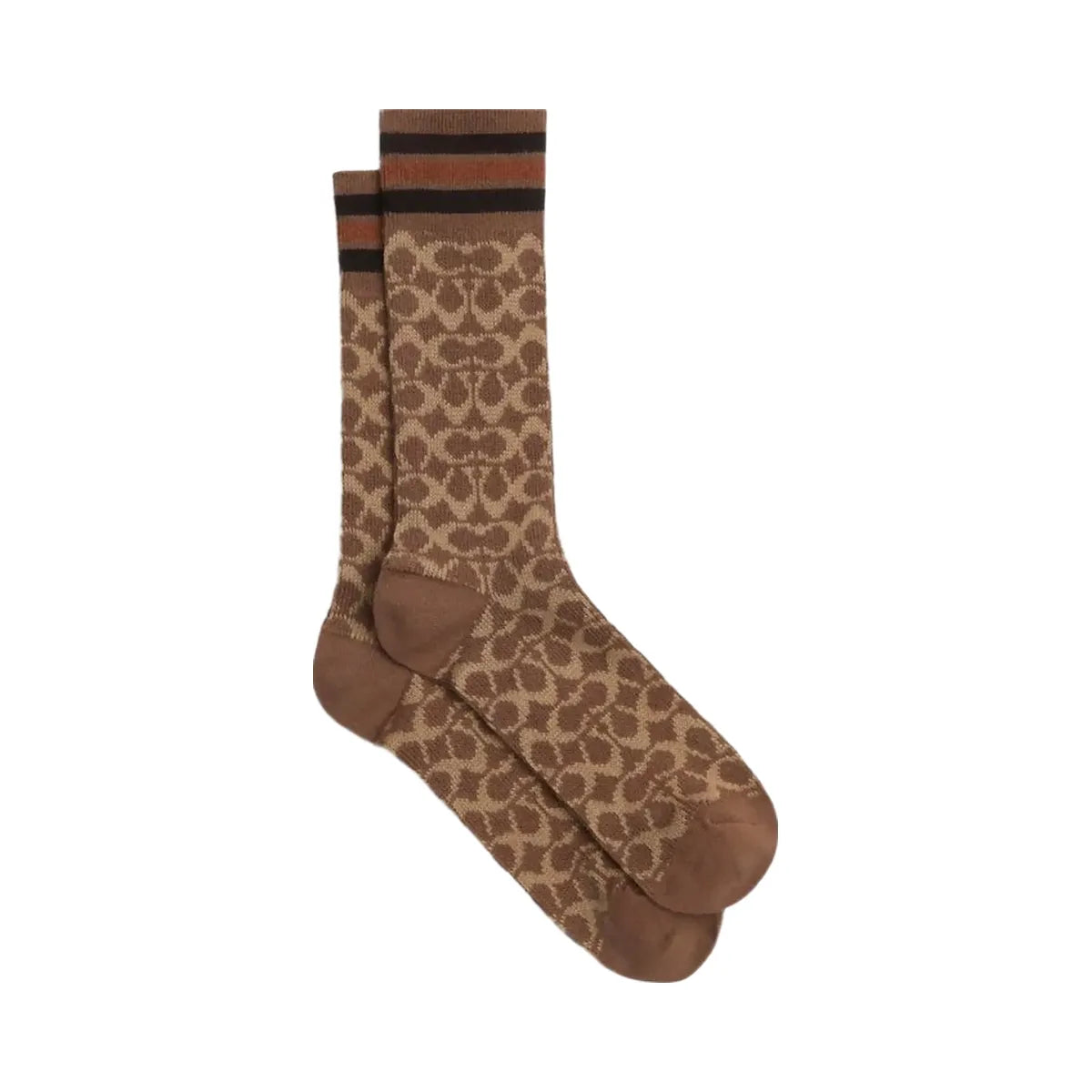 Coach Signature Calf Socks Tan
