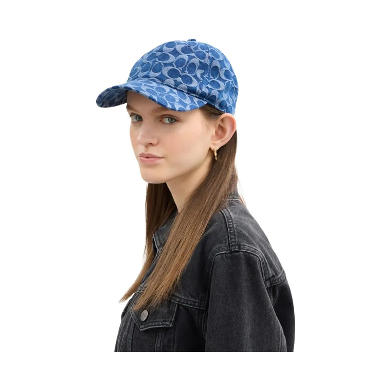 Coach Signature Denim Baseball Hat Denim