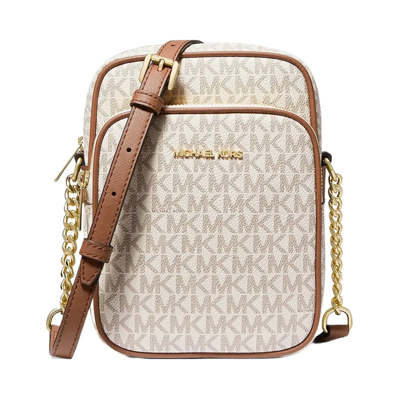 Michael Kors Jet Set Travel Medium Logo Crossbody Bag Vanilla