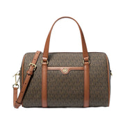 Michael Kors Jet Set Travel Medium Signature Logo Duffel Crossbody Bag Brown