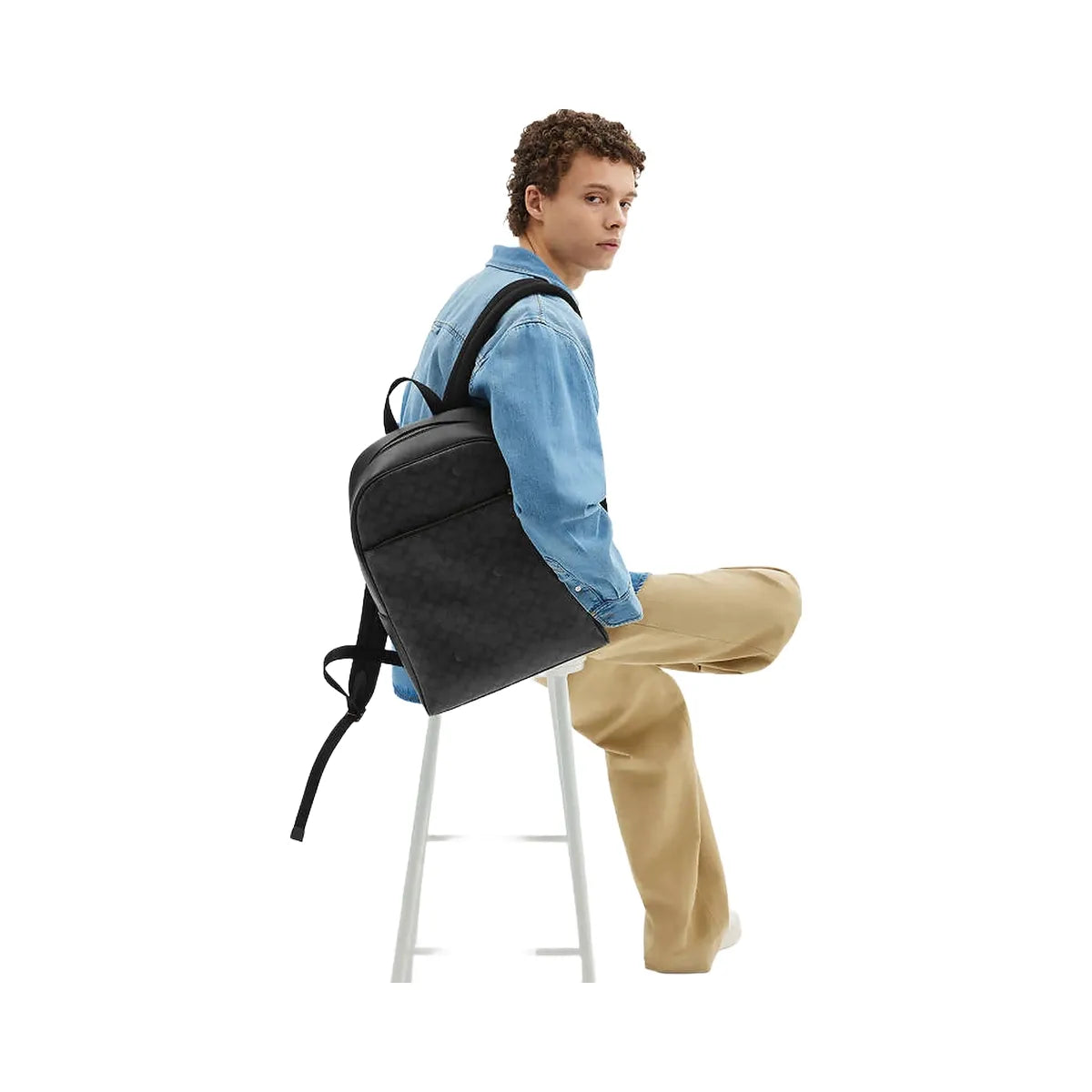 Coach Owen Backpack In Signature Canvas Signature Canvas-Gunmetal-Charcoal-Black