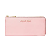 Michael Kors Jet Set Travel Large Saffiano Leather Quarter-Zip Wallet Powder Blush