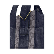 Coach Smith Mini Tote Bag In Signature Jacquard Signature Jacquard-Gold-Navy-Midnight Navy