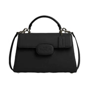 Coach Eliza Top Handle Bag Smooth Leather-Gunmetal-Black