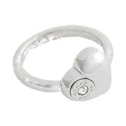 Coach Open Circle Heart Ring Silver