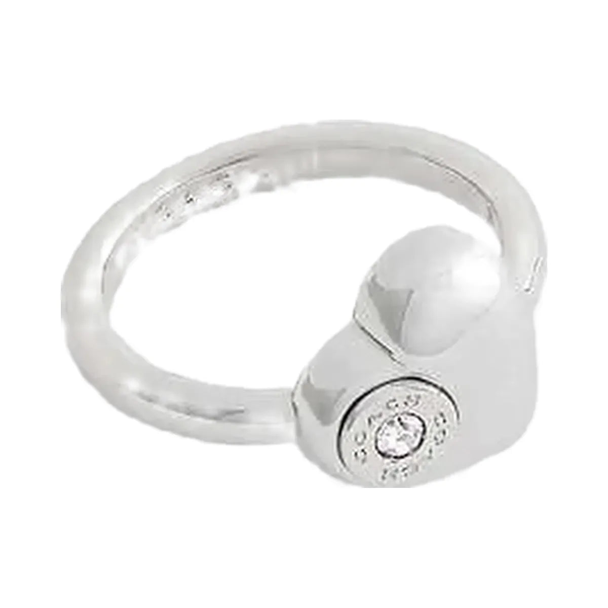 Coach Open Circle Heart Ring Silver