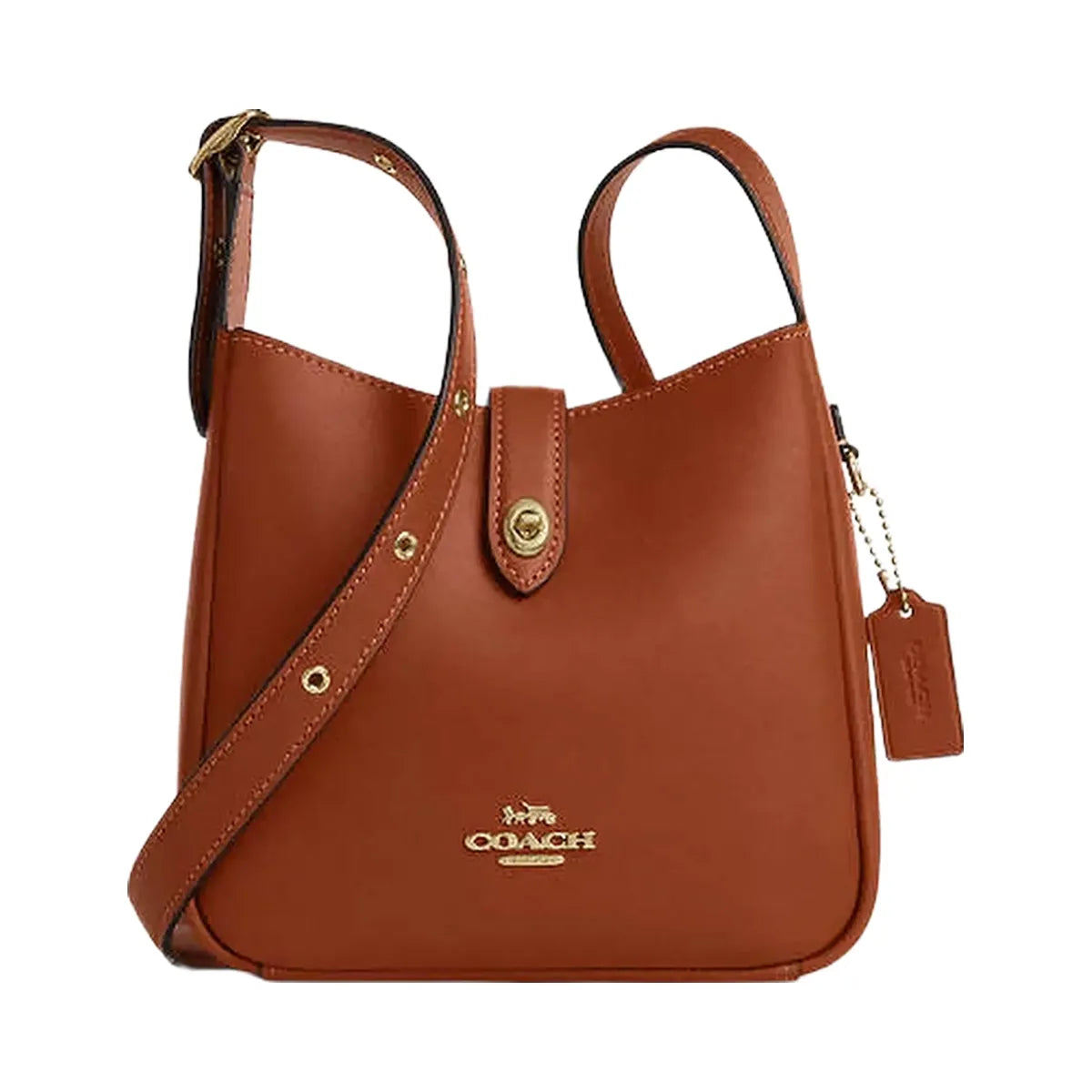Coach Hadley Mini Crossbody Bag Smooth Leather-Gold-Tan