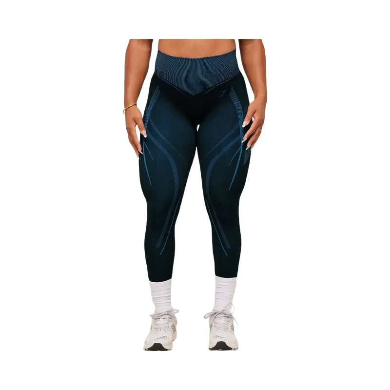 Gymshark x Analis Seamless Leggings - Midnight Blue/Lats Blue