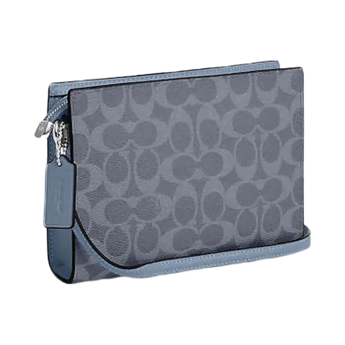 Coach Slim Crossbody Bag In Signature Canvas Signature Canvas-Silver-Chambray