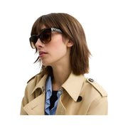 Coach Signature Heart Oversized Square Sunglasses Milky Brown