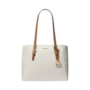 Michael Kors Charlotte Large 3-in-1 Signature Logo Tote Bag Vanilla