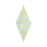 Coach Maude Plaid Print Silk Diamond Scarf Blue