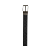 Coach Boxed Plaque And Harness Buckle Cut To Size Reversible Belt, 38 Mm Signature Canvas-Gunmetal-Charcoal-Black