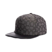 Coach Signature Jacquard Flat Brim Hat Charcoal-Black