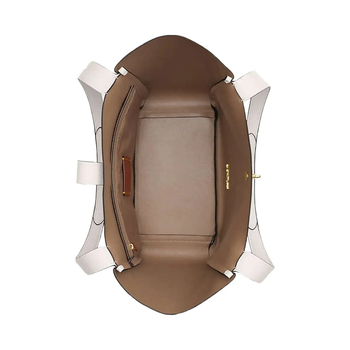 Coach Hadley Turnlock Tote Bag Pebbled Leather-Gold-Chalk