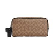 Coach Large Travel Kit In Signature Canvas Qb-Tan-Black