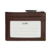 Coach Mini Id Skinny In Signature Jacquard Signature Jacquard-Silver-Oak-Maple