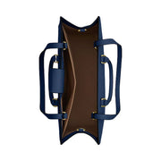 Coach Maggie Tote Bag Pebbled Leather-Gold-Deep Blue