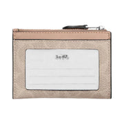 Coach Mini Skinny Id Case In Signature Canvas Signature Canvas-Silver-Sand-Taupe