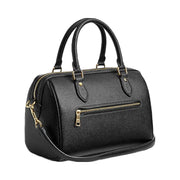 Coach Rowan Satchel Bag Crossgrain Leather-Gold-Black