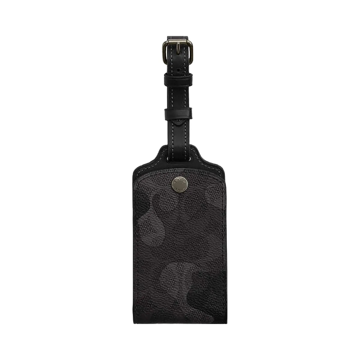 Coach Luggage Tag In Signature Camo Print Signature Canvas-Gunmetal-Grey Multi