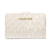 Michael Kors Jet Set Medium Metallic Logo Wallet Pale Gold