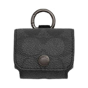 Coach Large Wireless Earbud Pro Case In Signature Canvas Gunmetal-Charcoal
