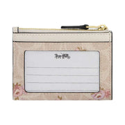 Coach Mini Skinny Id Case In Signature Canvas With Floral Print Gold-Sand Multi