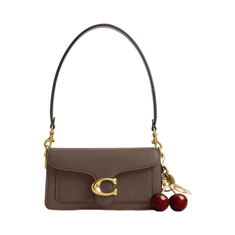 Coach Tabby Shoulder Bag 20 Polished Pebble Leather-Brass-Dark Stone