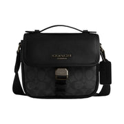 Coach Racer Crossbody Bag In Signature Canvas Signature Canvas-Gunmetal-Charcoal-Black