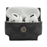 Coach Large Wireless Earbud Pro Case In Signature Canvas Gunmetal-Charcoal