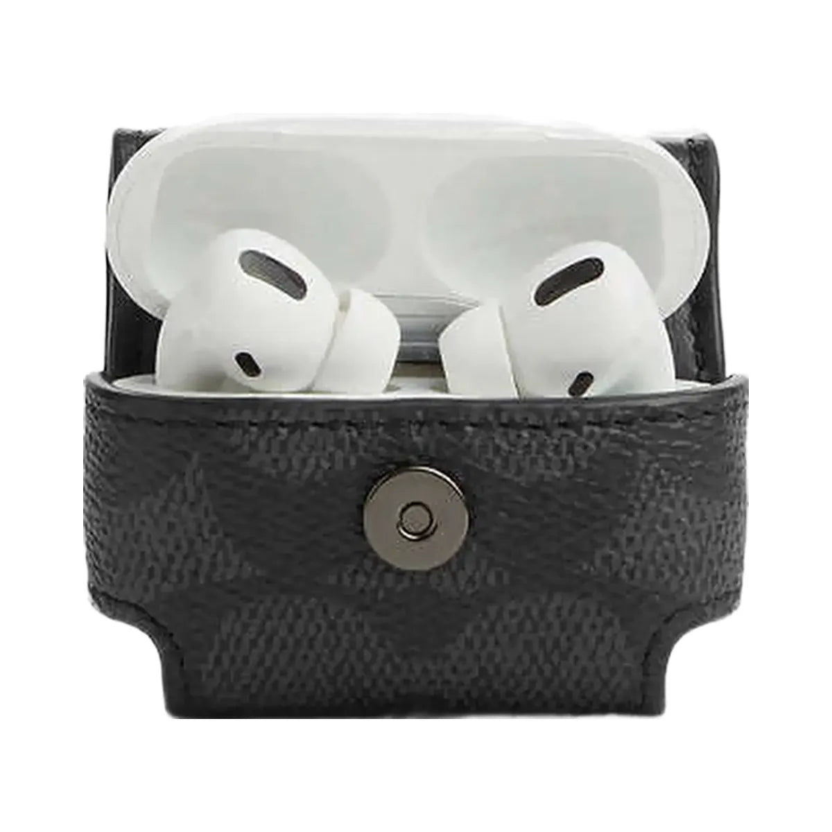Coach Large Wireless Earbud Pro Case In Signature Canvas Gunmetal-Charcoal
