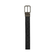 Coach Harness Buckle Cut To Size Reversible Belt, 38 Mm Signature Canvas-Gunmetal-Charcoal-Black